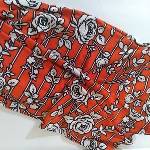 Lularoe Tall and Curvy Red Stripped Rose Leggings